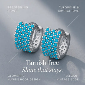 Geometric Turquoise 925 Silver Earrings