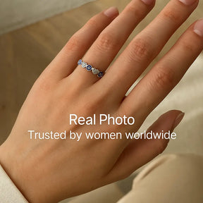 925 Sterling Silver Greek Eye & Hearts Ring