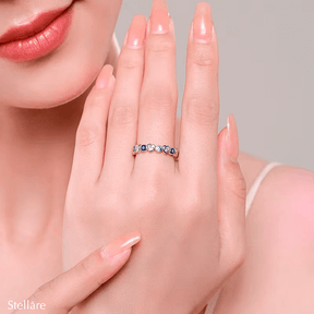 Sterling silver evil eye ring with heart motifs – protective and symbolic jewellery piece in minimalist style