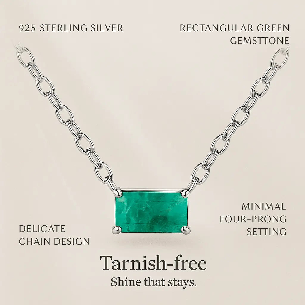 Green Brilliance Necklace in 925 Silver