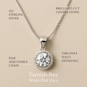 Halo of Light Necklace in 925 Silver
