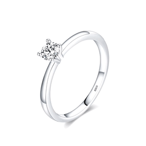 Sterling silver solitaire ring with minimalist design – timeless dainty piece for gifting or daily elegance