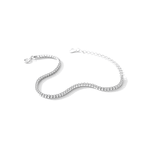 Sterling silver tennis bracelet with sparkling zirconia stones – elegant and timeless piece for daily wear or special occasions