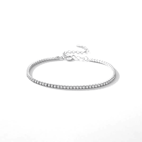 Sterling silver tennis bracelet with sparkling zirconia stones – elegant and timeless piece for daily wear or special occasions