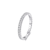 Sterling silver pavé ring with full band of zirconia stones – dainty and stackable eternity ring