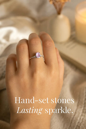 925 Sterling Silver Pink Amethyst Ring