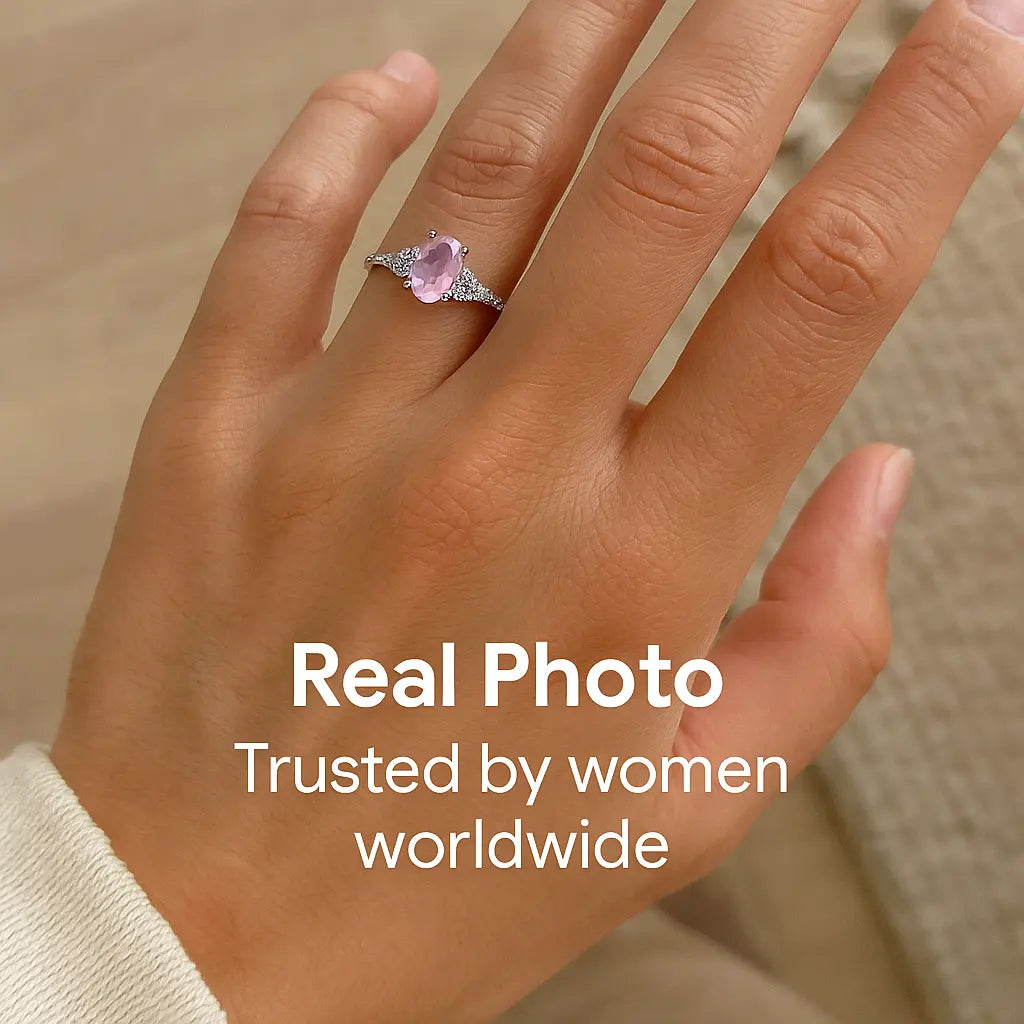 925 Sterling Silver Pink Amethyst Ring