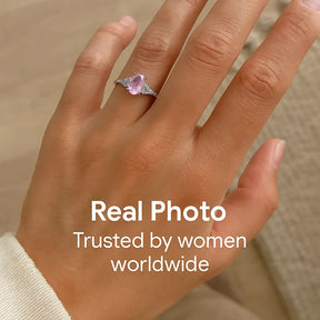 925 Sterling Silver Pink Amethyst Ring