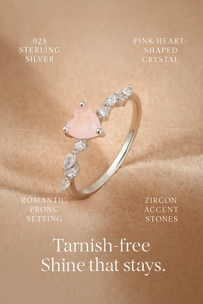 925 Sterling Silver Pink Heart Ring