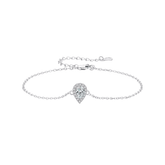 Sterling silver bracelet with radiant teardrop charm – elegant and minimalist design with subtle sparkle for everyday or occasion wear