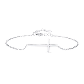 Sterling silver bracelet with horizontal cross charm – delicate and meaningful design representing faith and elegance