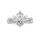 Royal Crown Ring in 925 sterling silver – tiara-inspired design for women, UK elegant jewellery