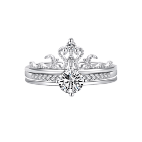 Royal Crown Ring in 925 sterling silver – tiara-inspired design for women, UK elegant jewellery