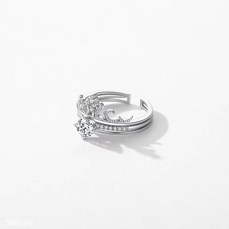 Royal Crown Ring in 925 sterling silver – tiara-inspired design for women, UK elegant jewellery