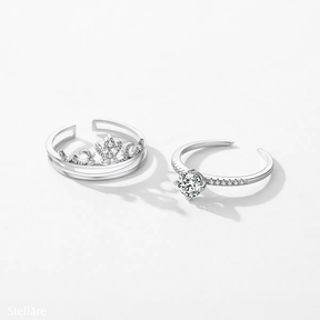 Royal Crown Ring in 925 sterling silver – tiara-inspired design for women, UK elegant jewellery