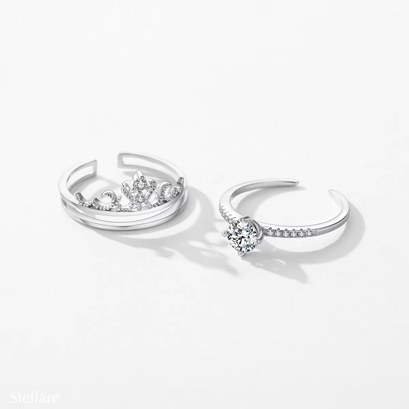 Royal Crown Ring in 925 sterling silver – tiara-inspired design for women, UK elegant jewellery