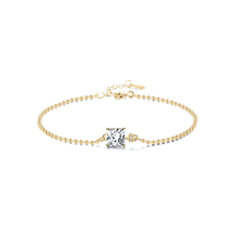 Sterling silver bracelet with emerald-cut green gemstone – dainty and elegant design for a serene and polished everyday look