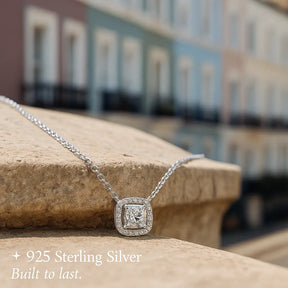 Square Brilliance Necklace in 925 Silver