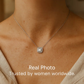 Square Brilliance Necklace in 925 Silver
