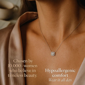 Square Brilliance Necklace in 925 Silver