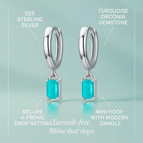 Turquoise Elegance 925 Silver Earrings