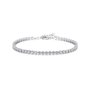 Elegant sterling silver bracelet with zirconia stones – tennis style jewellery for women UK