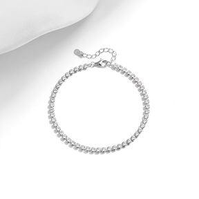 Elegant sterling silver bracelet with zirconia stones – tennis style jewellery for women UK